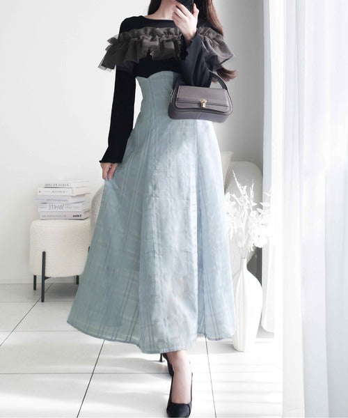 mily bilet】大人の女性にぴったり！チュールフリルデザイン