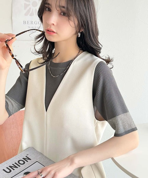 上品リラクシーstyle。ポケット付Vネックワンピース ce1260076