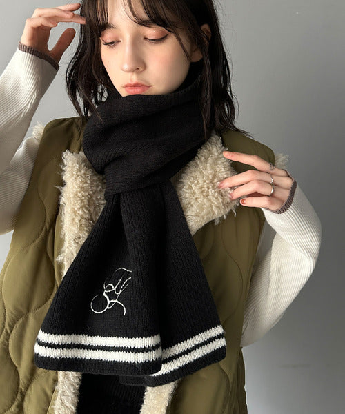 LOUISVUITTON■ウール■マフラー■ロゴ刺繍■ブラウン 新作*LV*ウールケーブルニット マフラー ロゴ刺繍入 メンズ