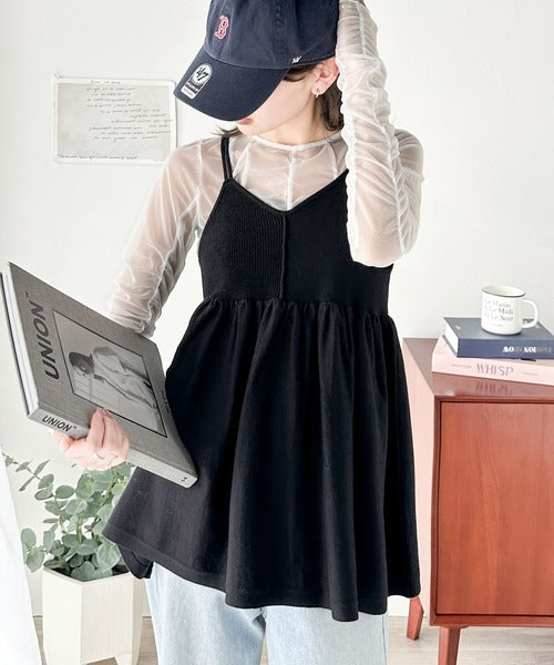 ★OROGEE★PATCHWORK TWO-WAY DRESS★Multi★韓国★大人気★ 大人フェミニン。前後2way ラメチュールギャザートップス
