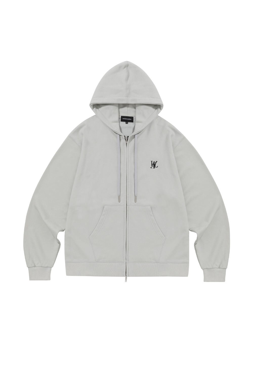 BIG GOTHIC CUT OFF PIGMENT ZIP-UP HOODIE [CHARCOAL
