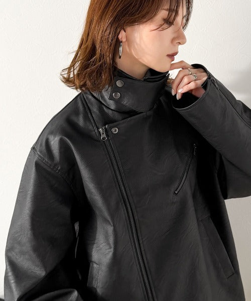 JaVaジャバコラボ》甘さ控えめ、無敵の女っぽさ。フェイクレザーダブル