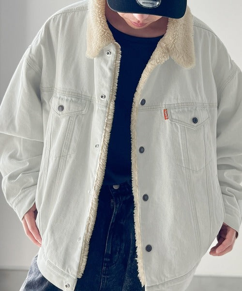 JaVa ジャバコラボ》ヴィンテージライクの主役級アウター 襟ボアデニム