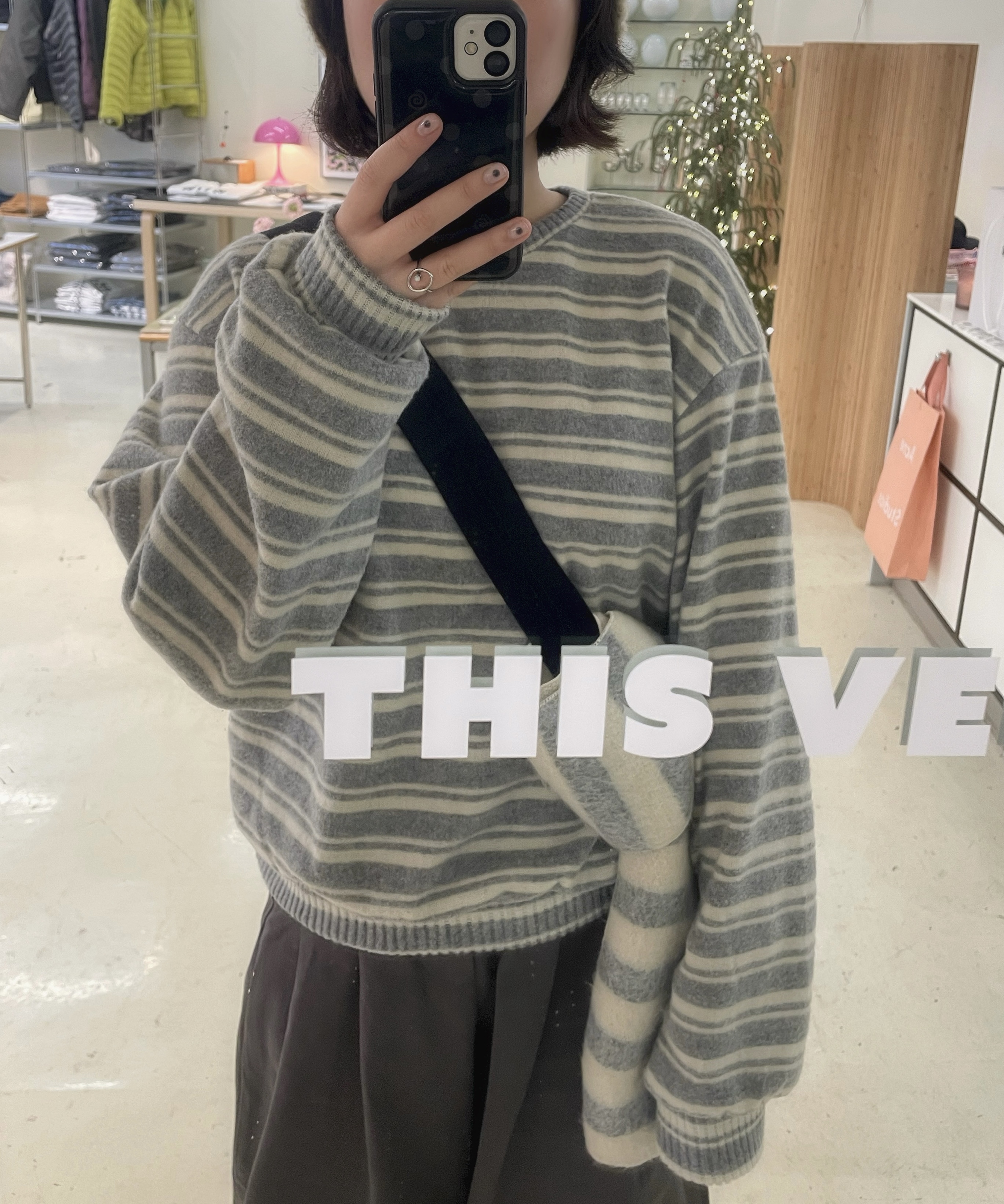 ストライプ フリース スウェット