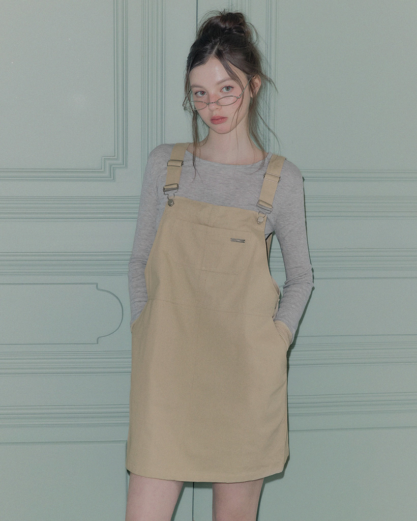 Hau cotton suspender mini dress