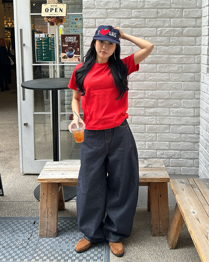 ラウンドネックシンプルコットンハーフＴシャツ