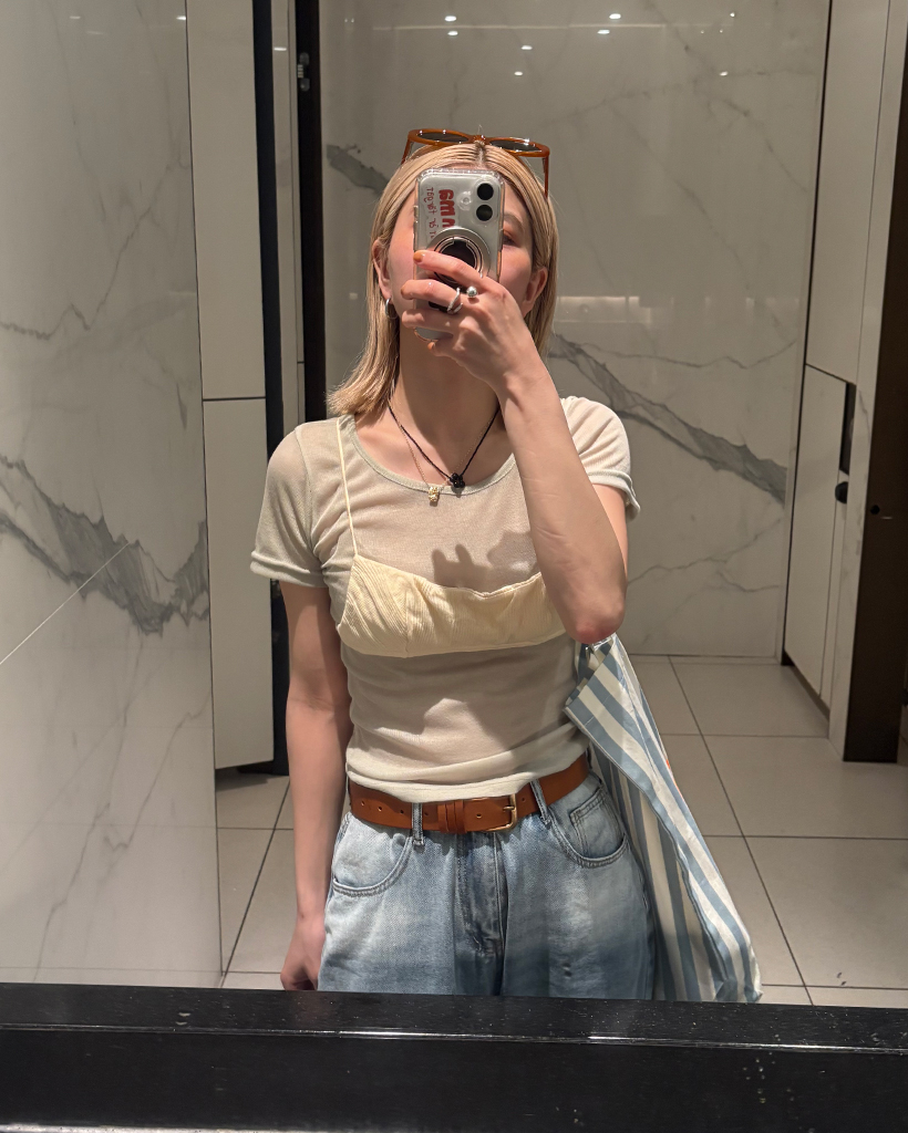 シースルースリムハーフTシャツ