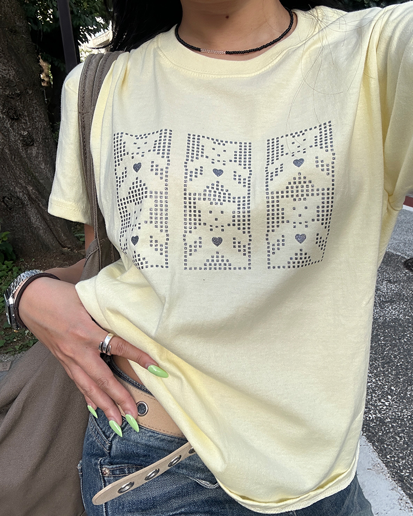 ブロックラメベアーハーフTシャツ