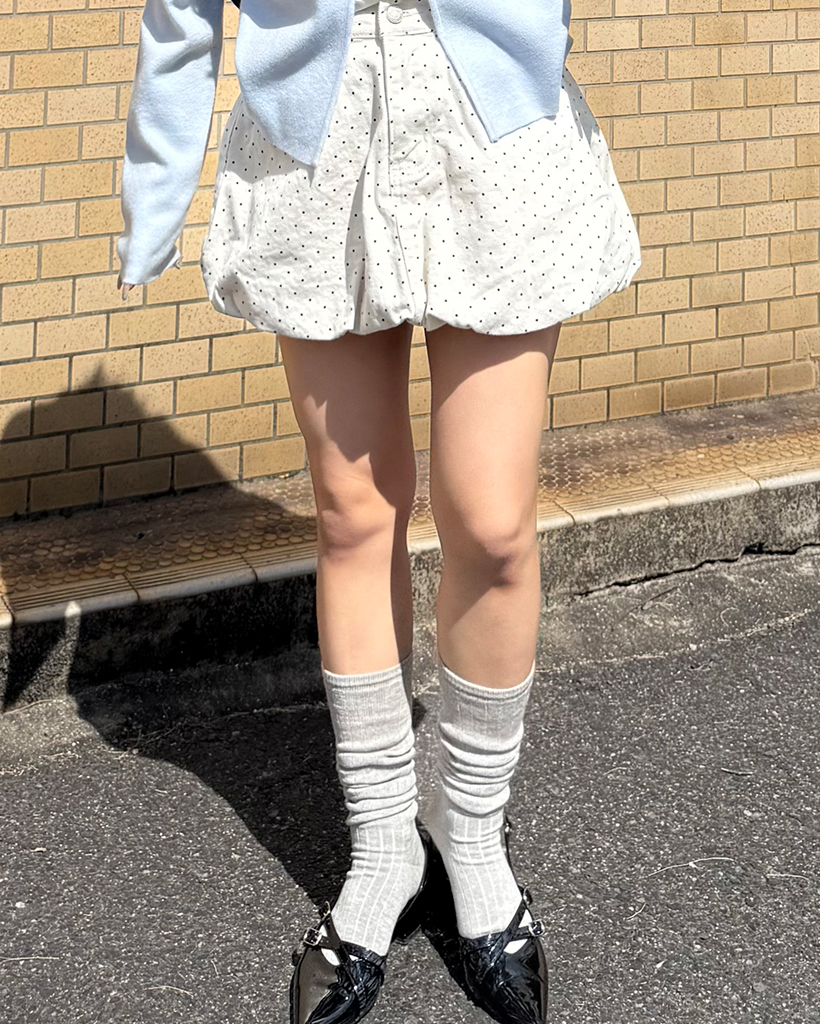 ピンドットコットンミニバルーンスカート