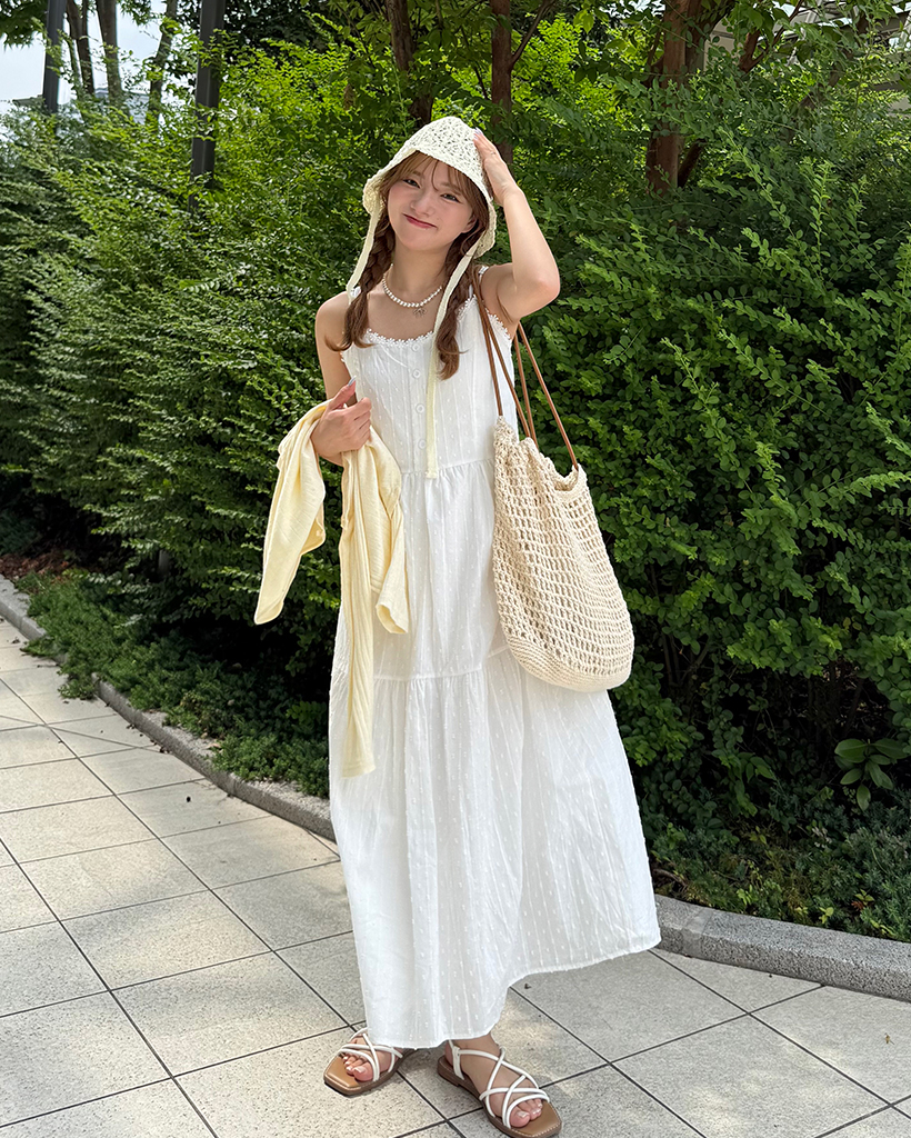 LA5427 ニジュウサンク 半袖 ドッキングロングワンピース カーキ 48 LA5427 ニジュウサンク 半袖 ドッキングロングワンピース カーキ 48