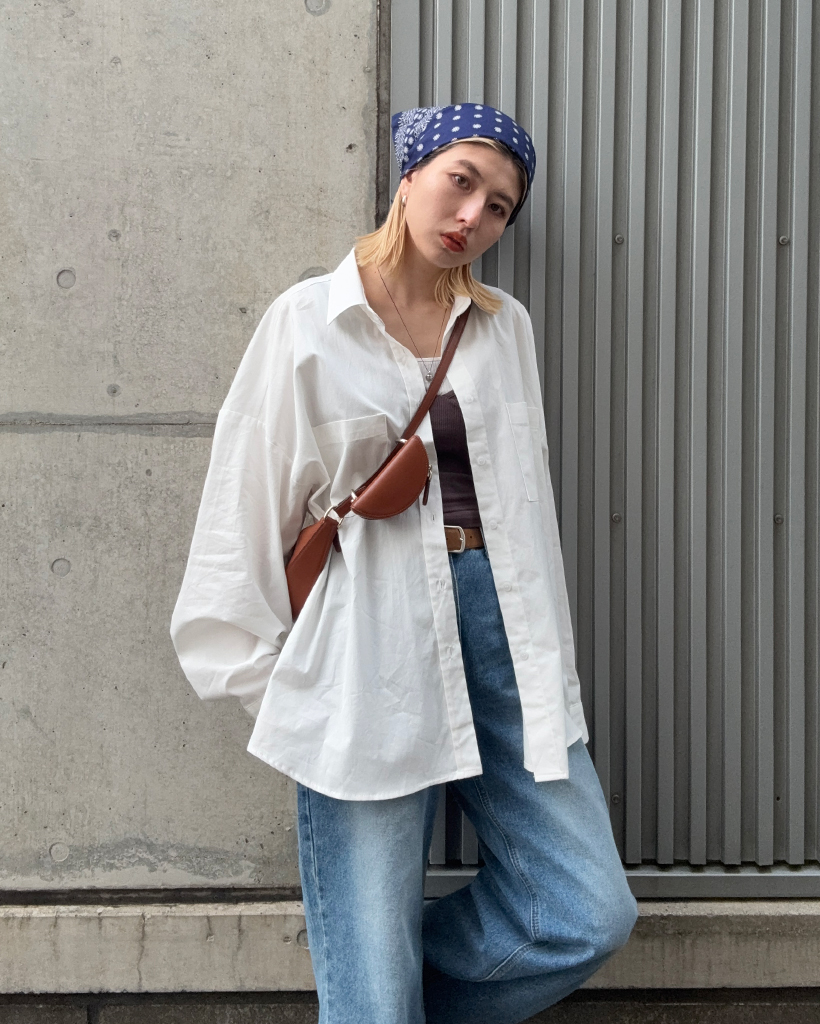 スクエアパッチポケットオーバーシャツ