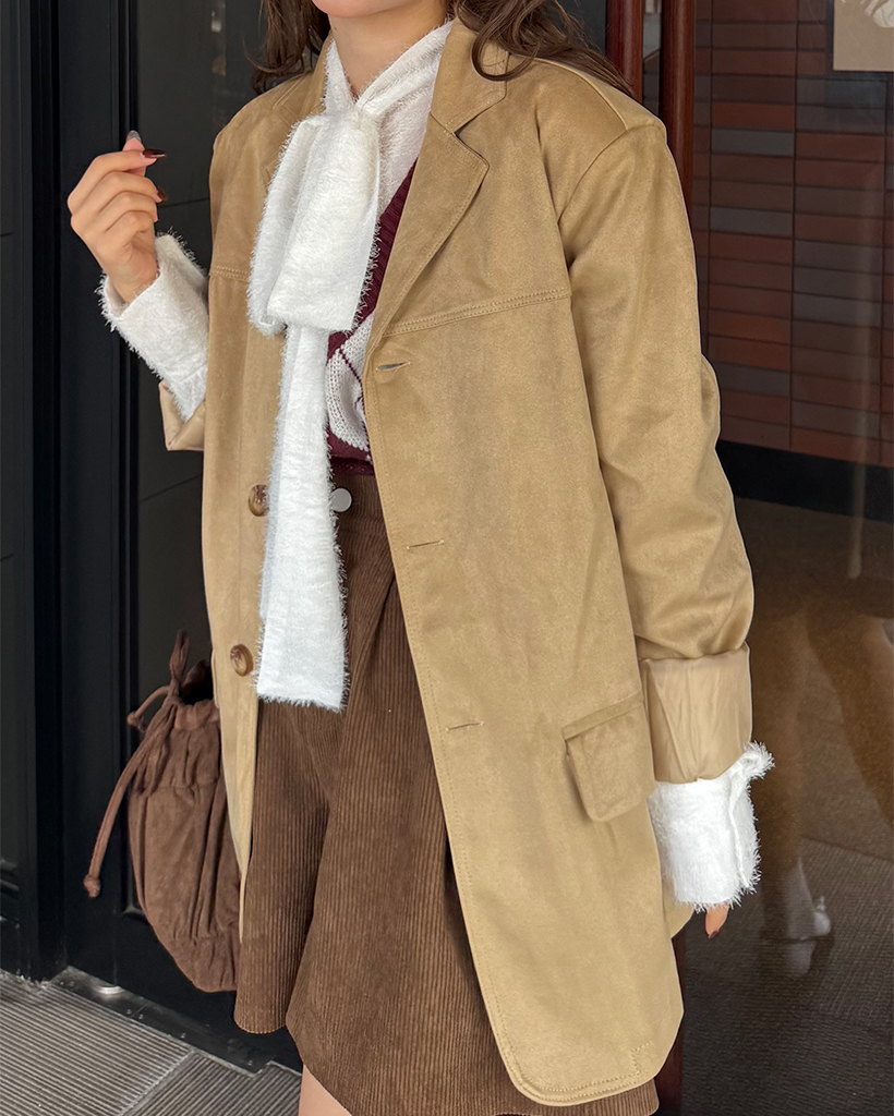 スエードオーバーフィットジャケット | ファッション通販サイト NUGU