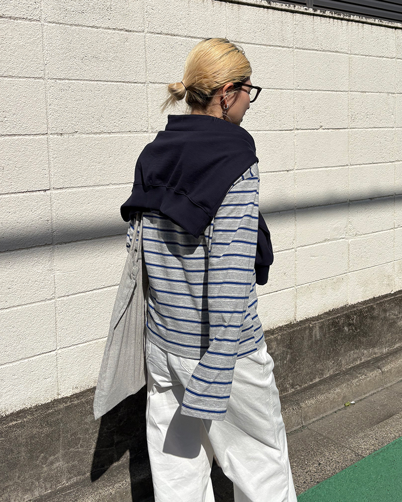 ダブルストライプロングスリーブTシャツ