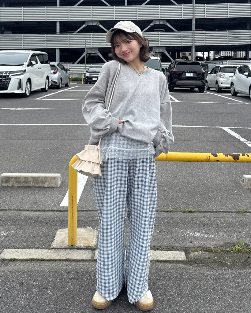 ウィンドウペンチェックサマーイージーパンツ