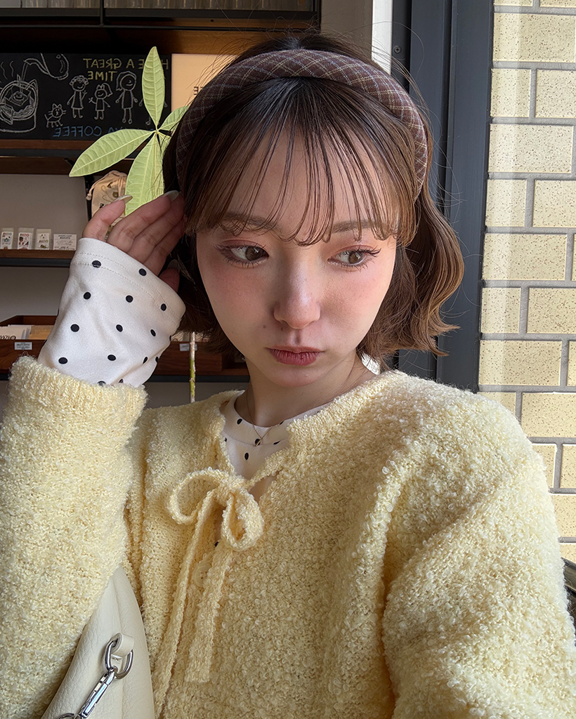 チェックカチューシャ