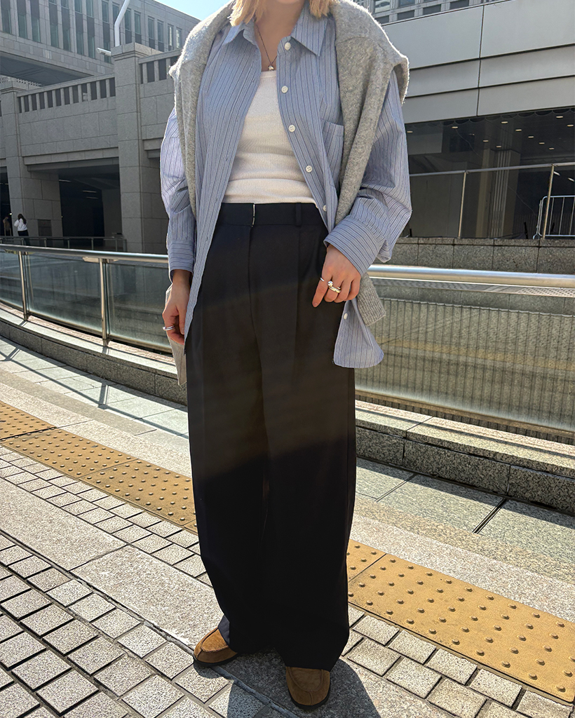 ダブルセンタープレスストレートスラックス