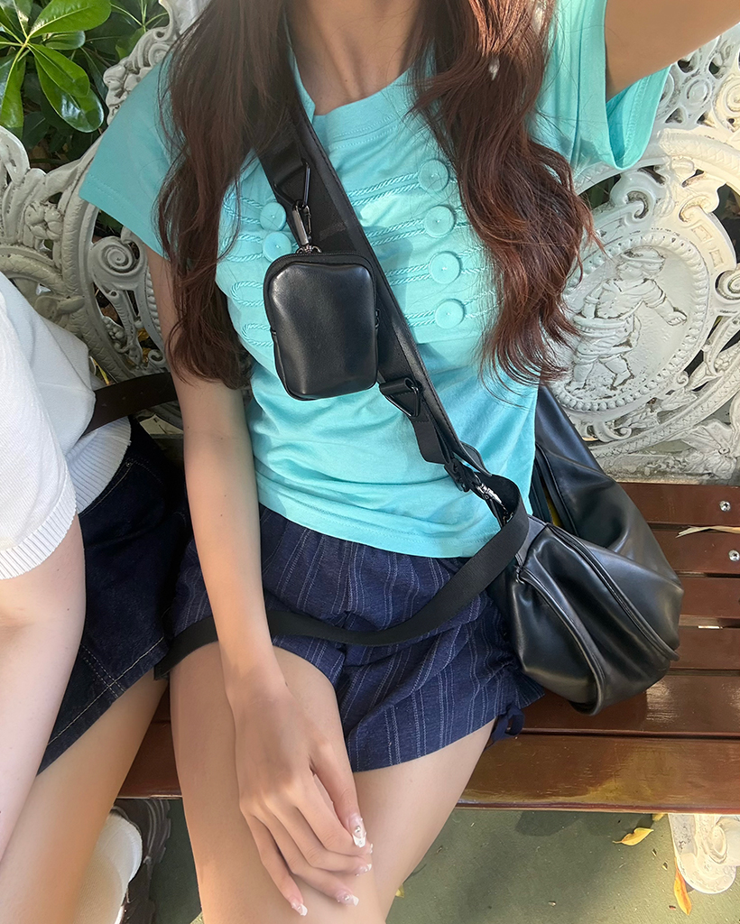 ナポレオンボタンデザインハーフTシャツ