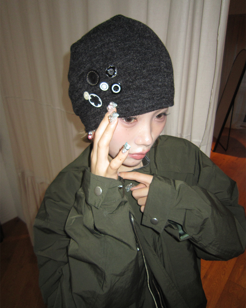 マルチボタンスラブビーニー