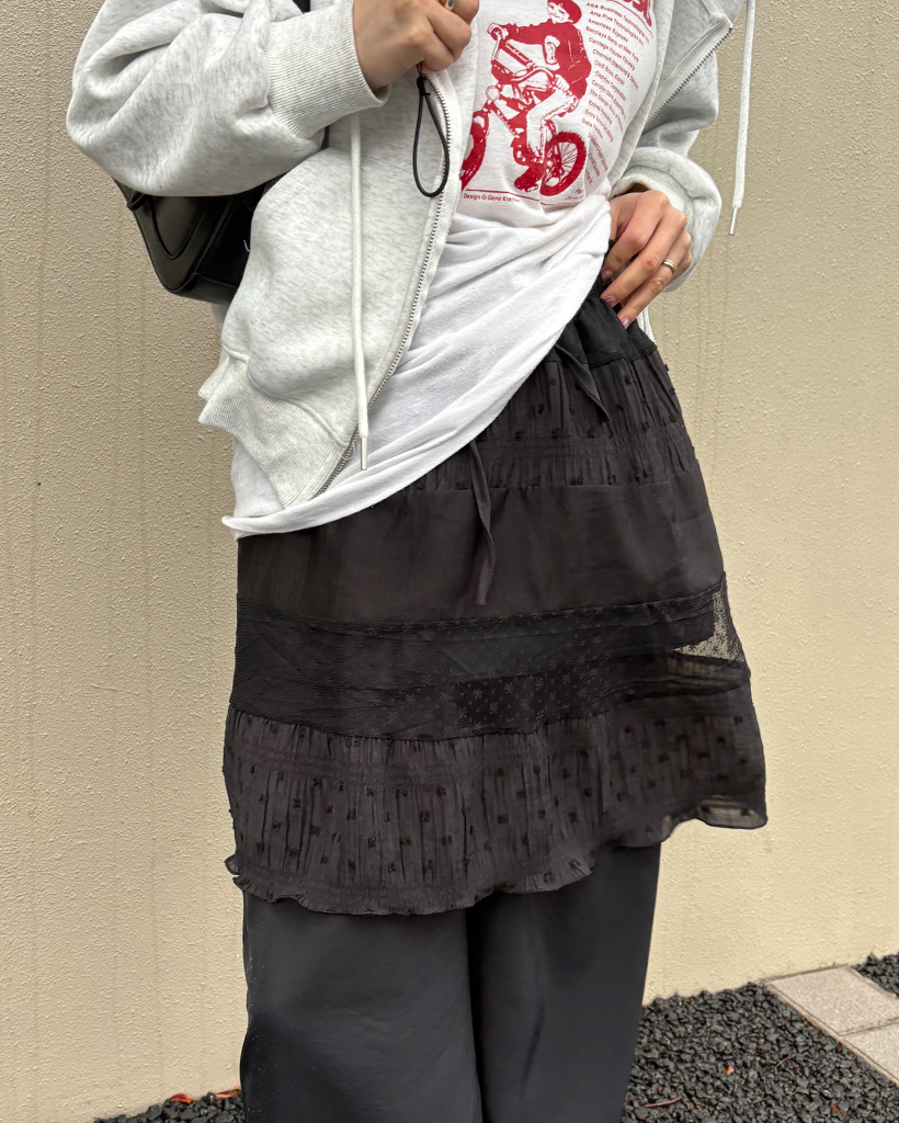 ドットフラワーイージーシアースカート