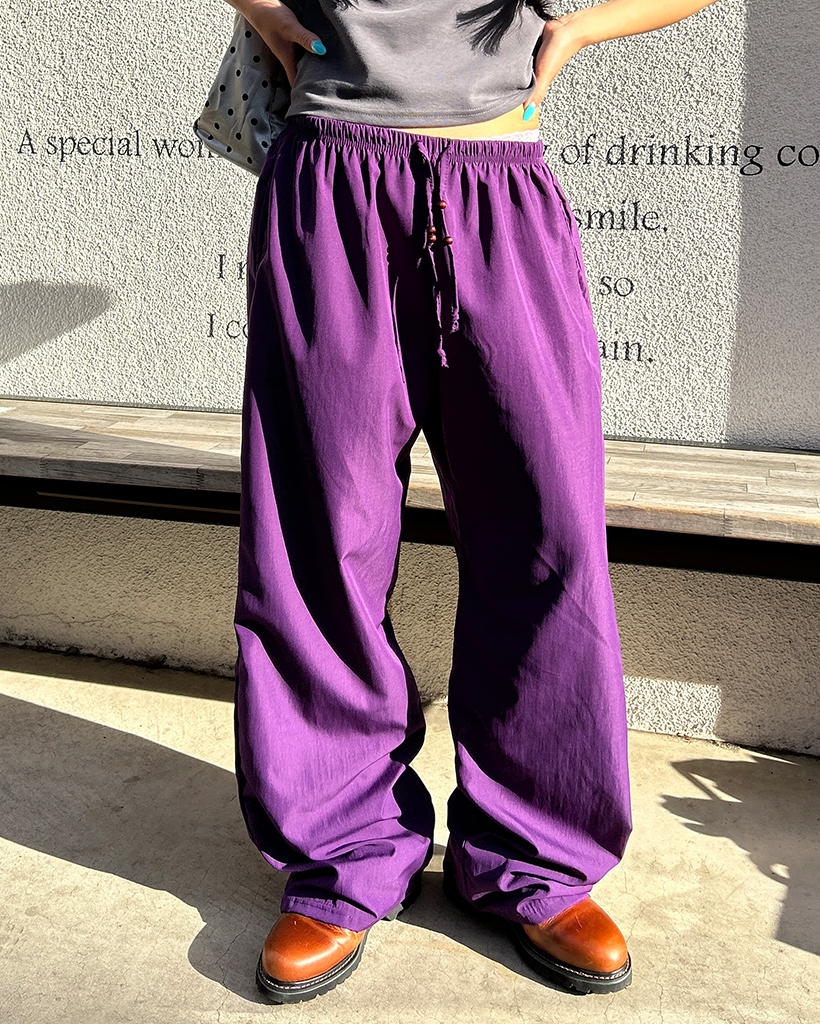 ウッドビーズナイロンイージーパンツ