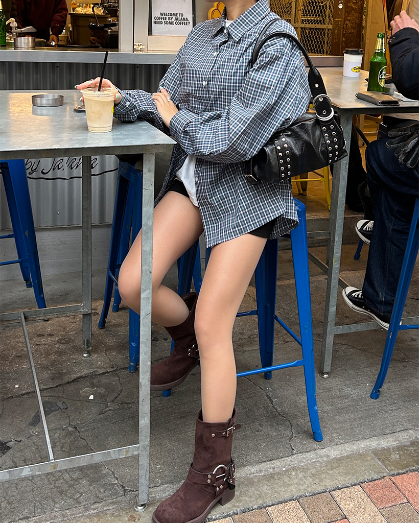 タータンチェックオーバーサイズシャツ