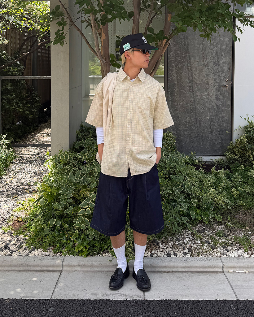 シンプルチェック半袖シャツ