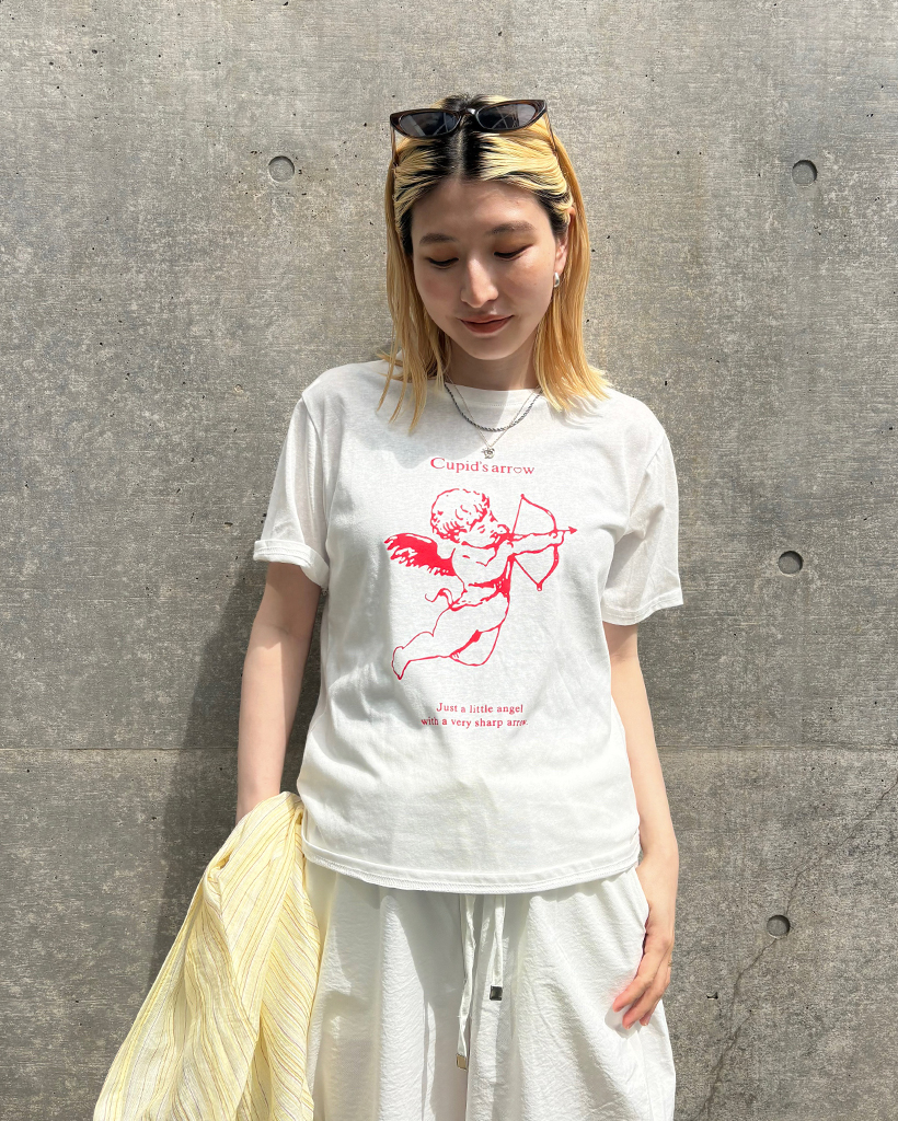 キューピットビックプリントビックハーフTシャツ