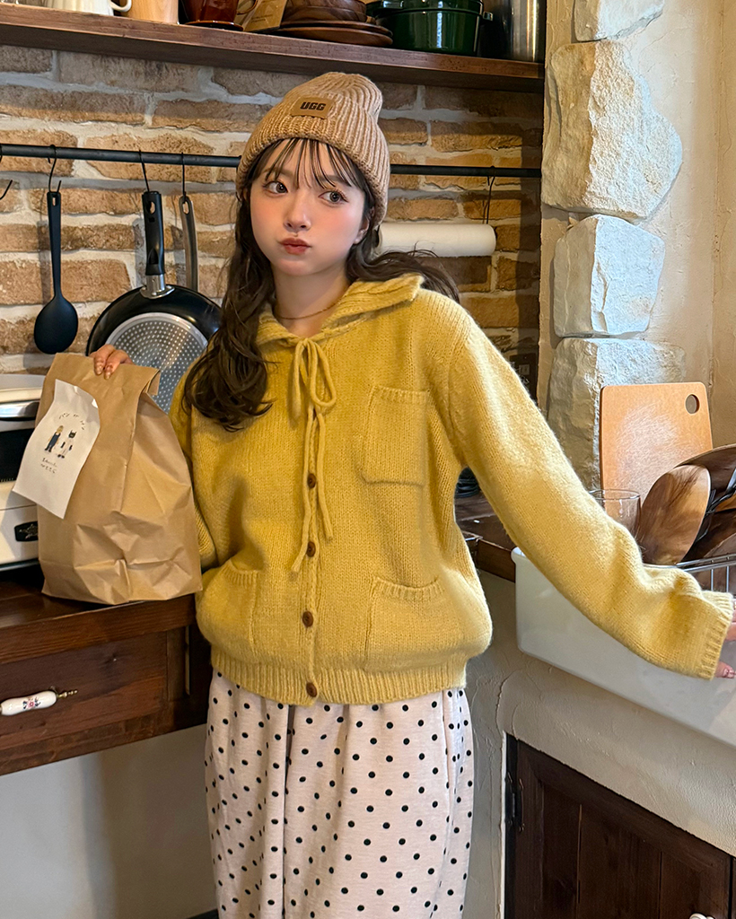 GIU GIU ジュウジュウ　NONNA PEARL カーディガンイエロー GIU GIU ジュウジュウ NONNA PEARL カーディガンイエロー