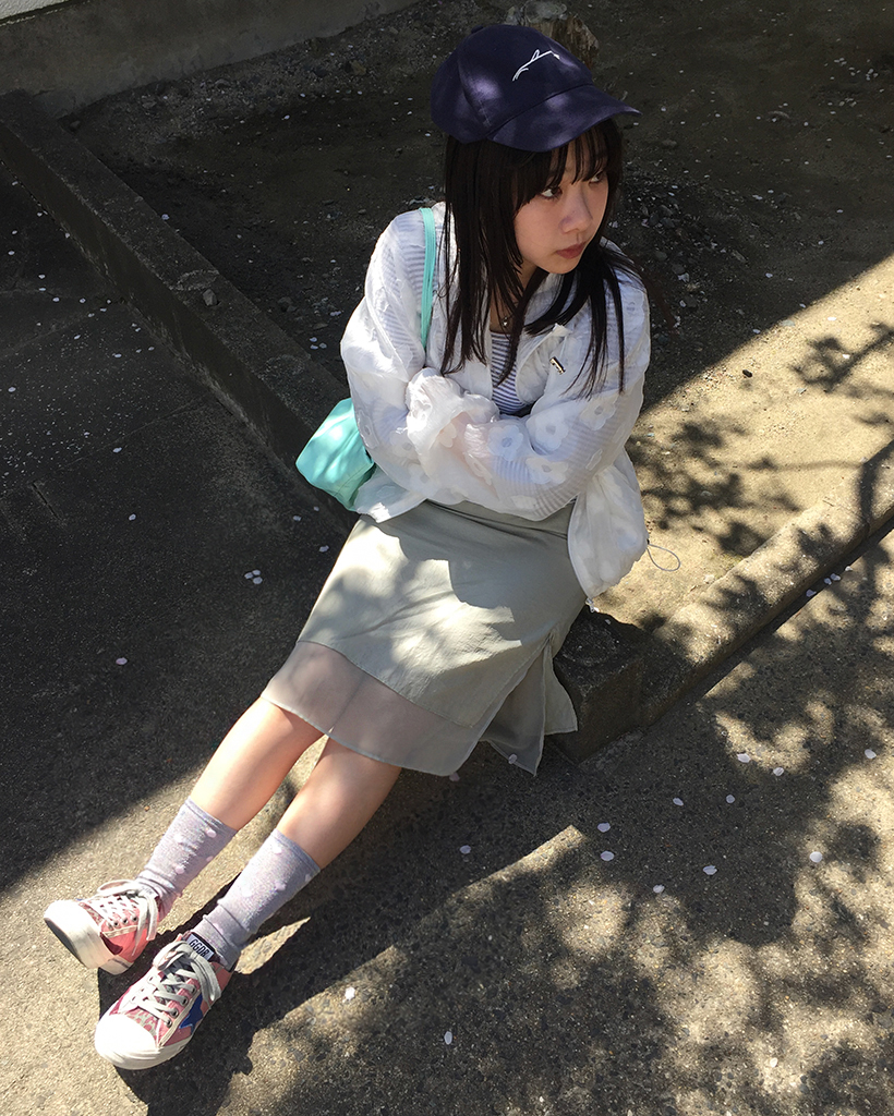 レイヤードナイロンイージースカート