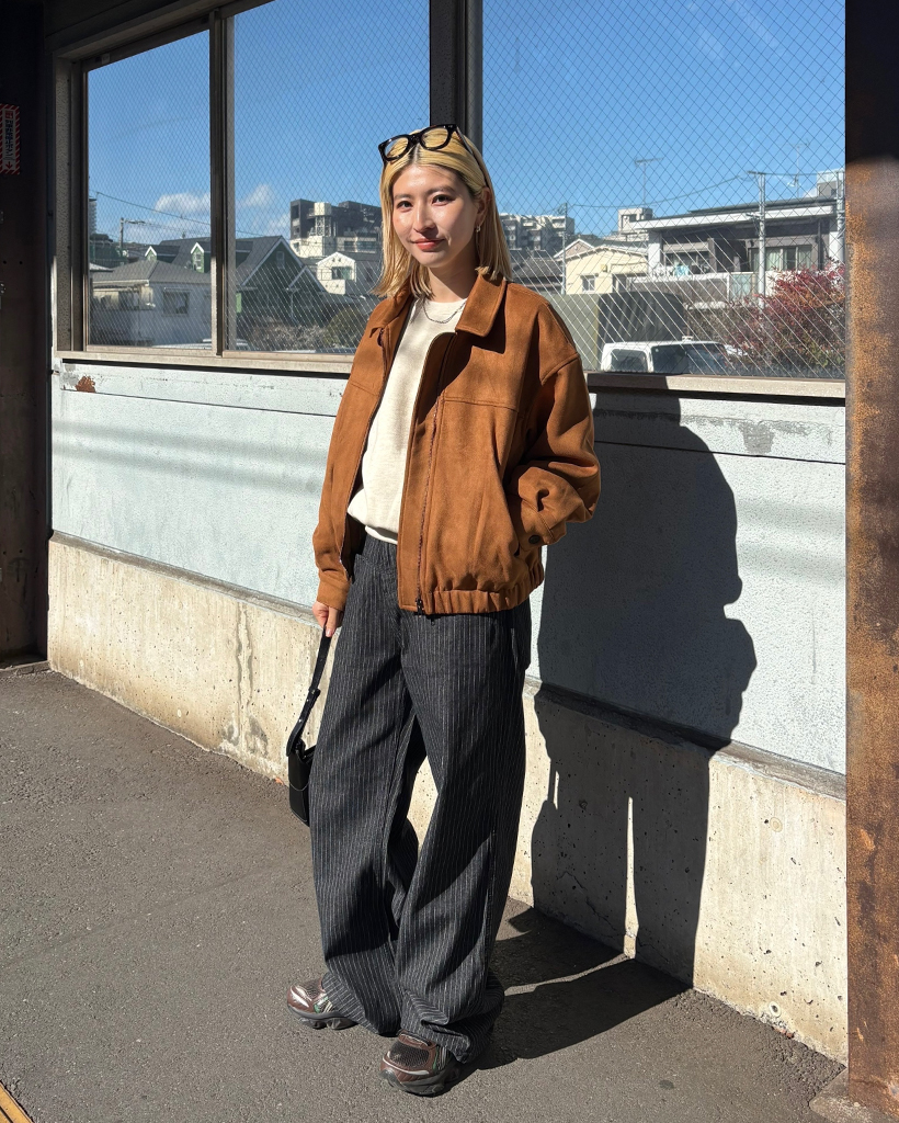 センターヨークジップアップスウェードジャケット