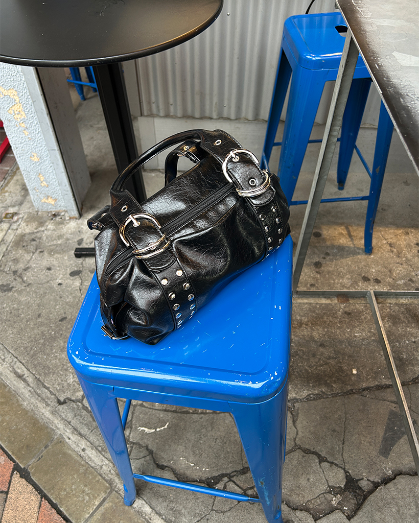 ダブルリベットベルトレザートートバッグ