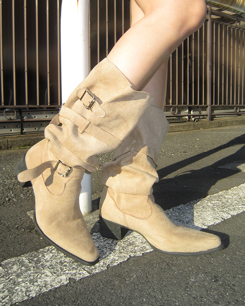 カスタムスウェードロングブーツ