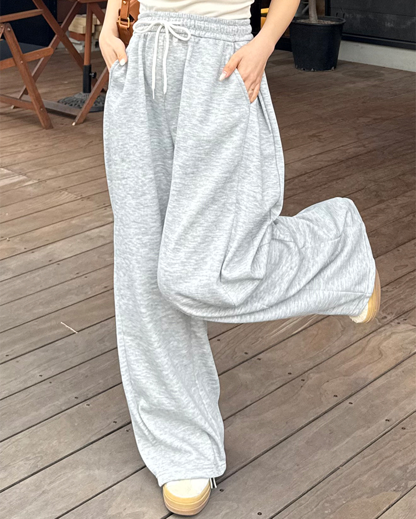 タックワイドアウトシームスウェットパンツ