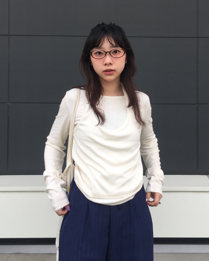 ホルターネックレイヤードスリムロングカットソー