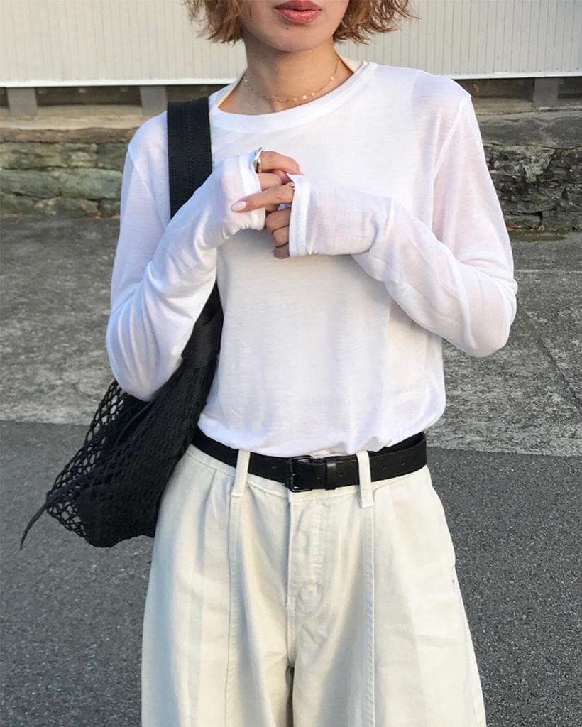 クロップドシアーロングTシャツ