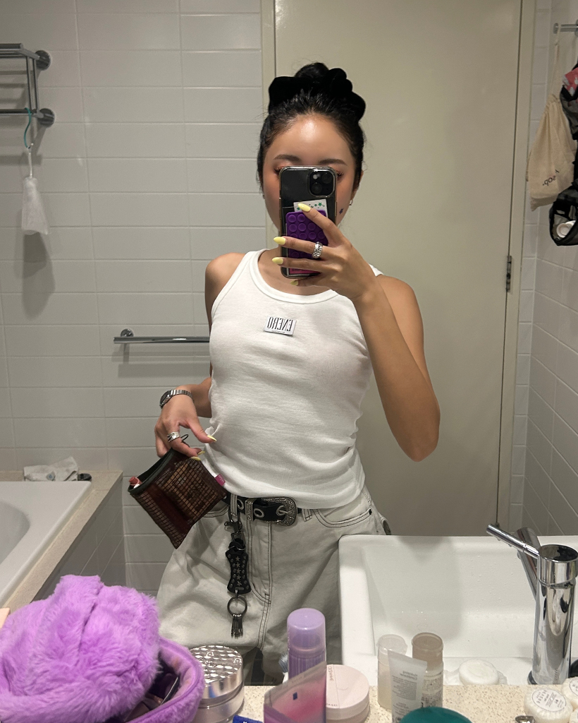 バストワンタグスリムリブタンクトップ