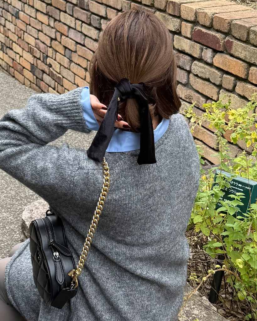 ベルベットビックリボンシュシュ