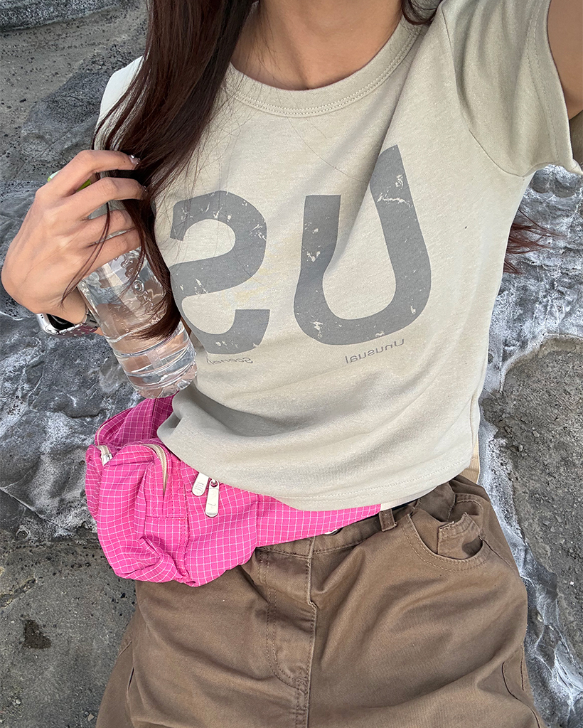 USプリントミニショートスリーブTシャツ