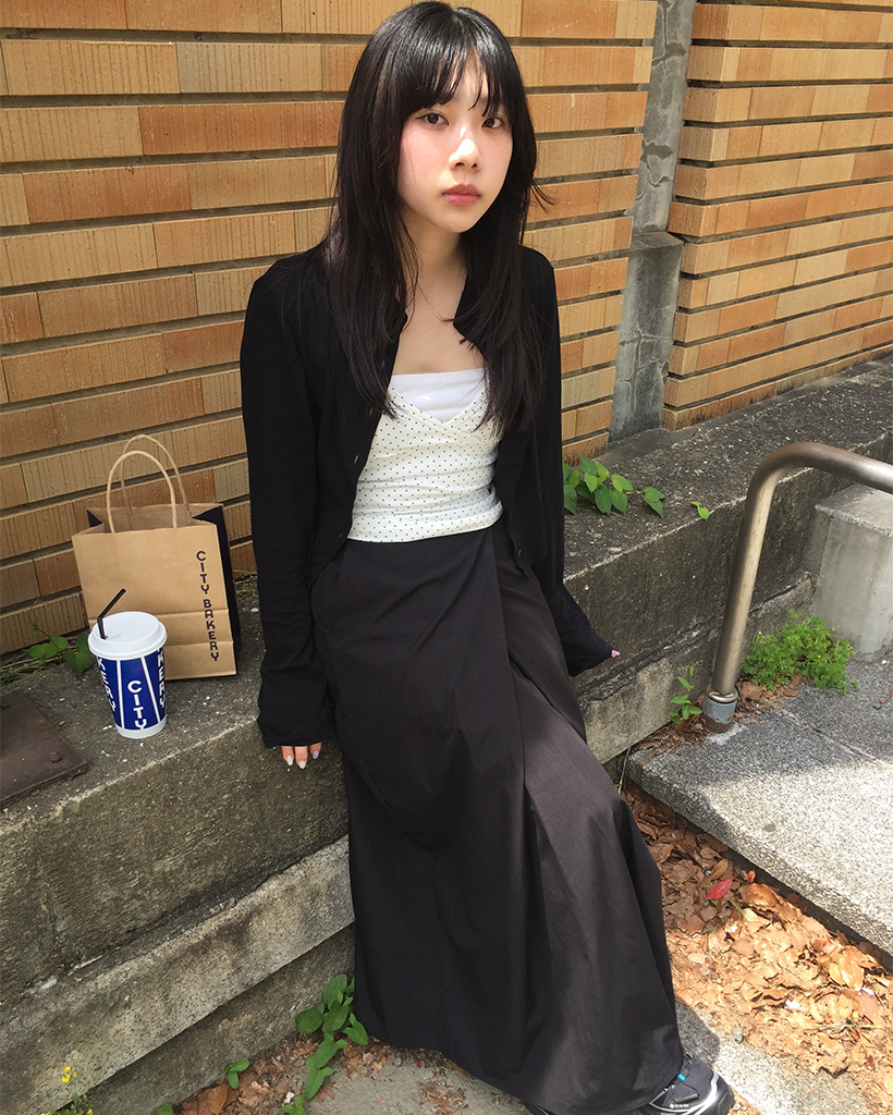 センタークロスナイロンロングスカート