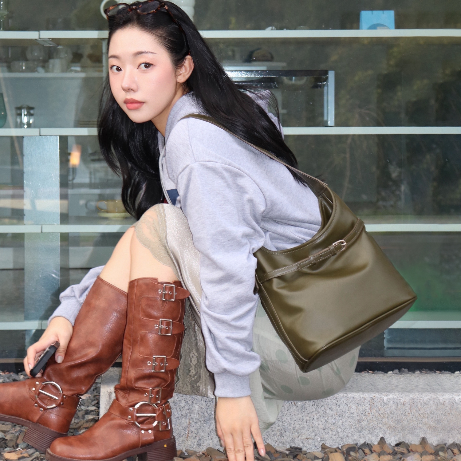 ベルテッドベーシックバケットバッグ