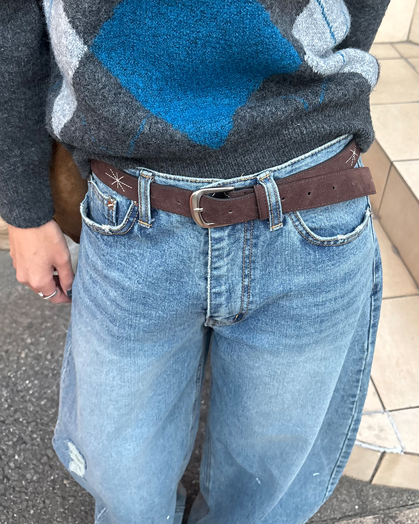 ティンクルステッチスウェードベルト