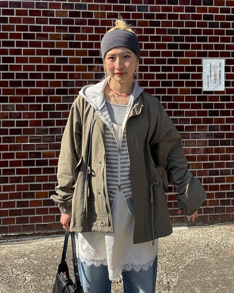 （ユニセックス）ウエストドローコードフラップミリタリージャケット