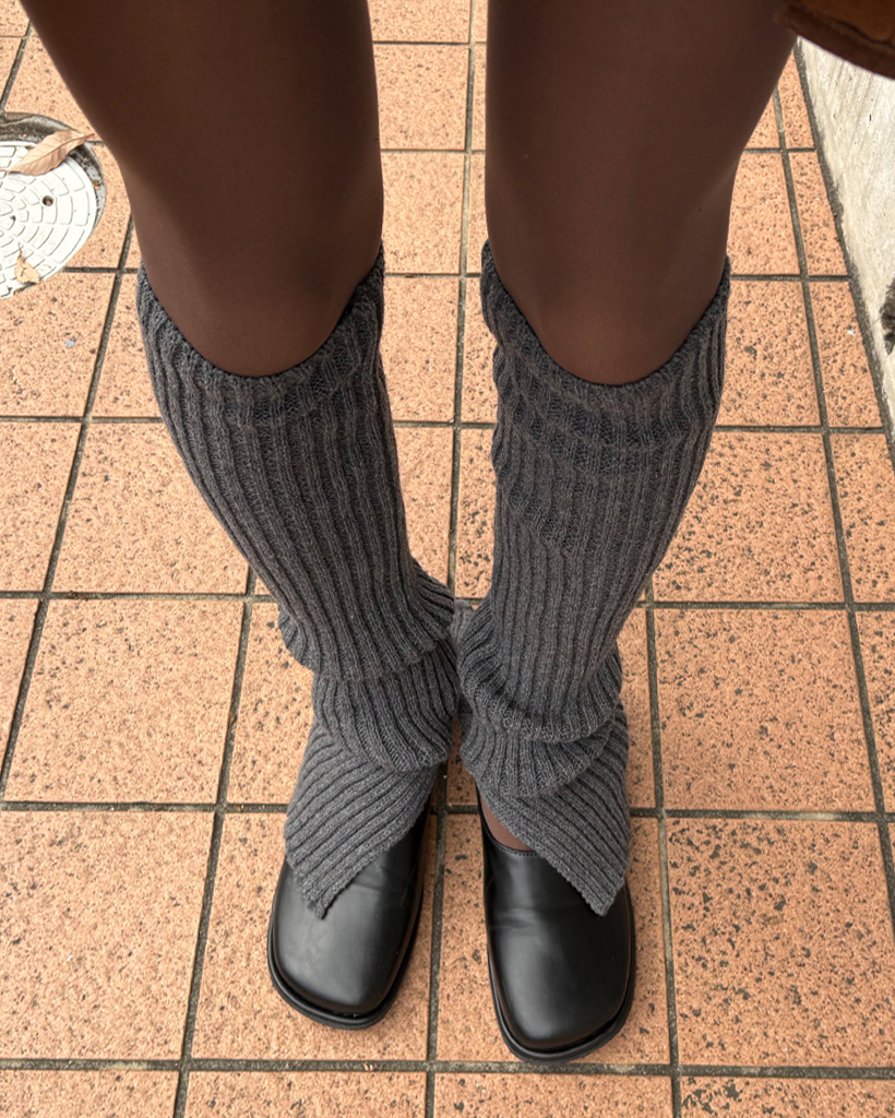 サイドスリットリブニットレッグウォーマー