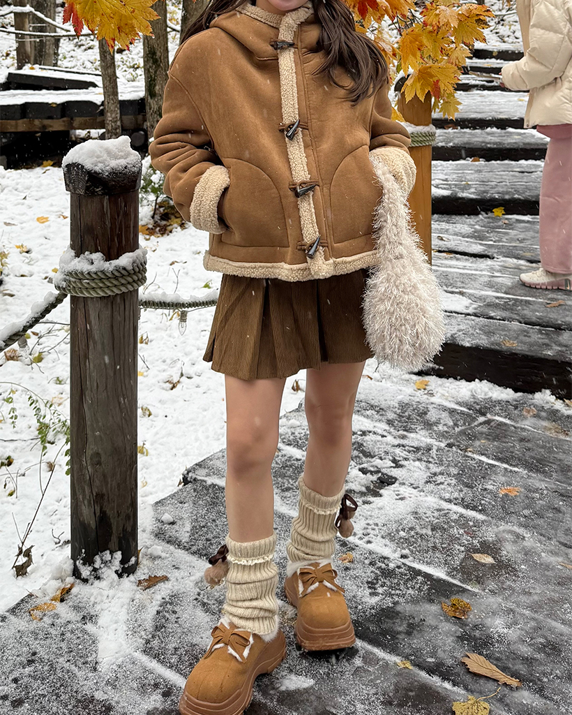 ボアショートフードムートンダッフルコート | ファッション通販サイト NUGU