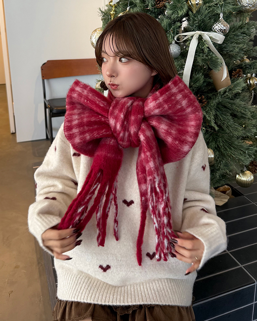 ペイルタータンチェックフリンジビックマフラー