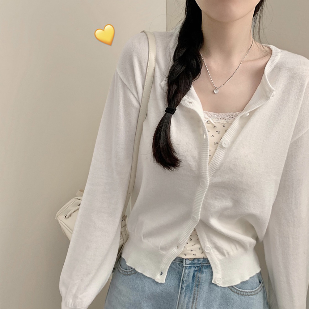 (10color)デイリーラウンドネック長袖カーディガン