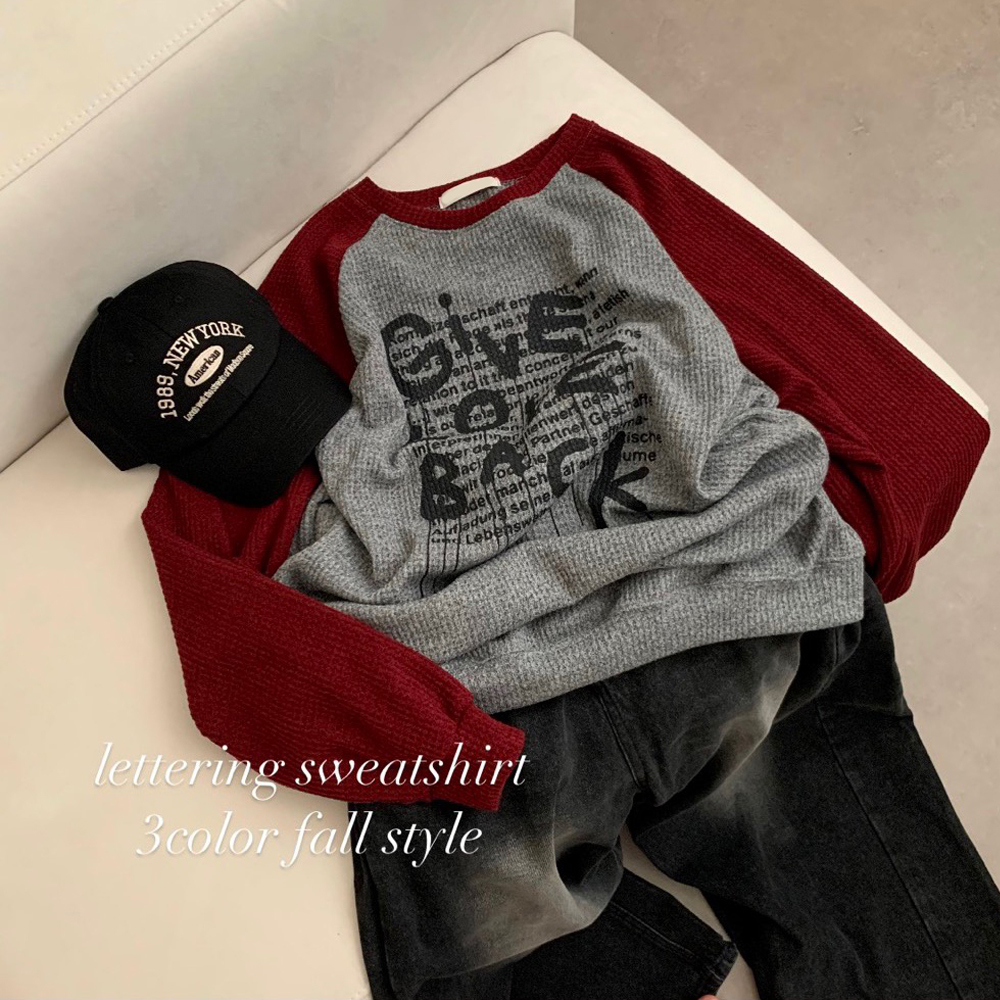 レタリングペインティングy2kスウェットシャツ