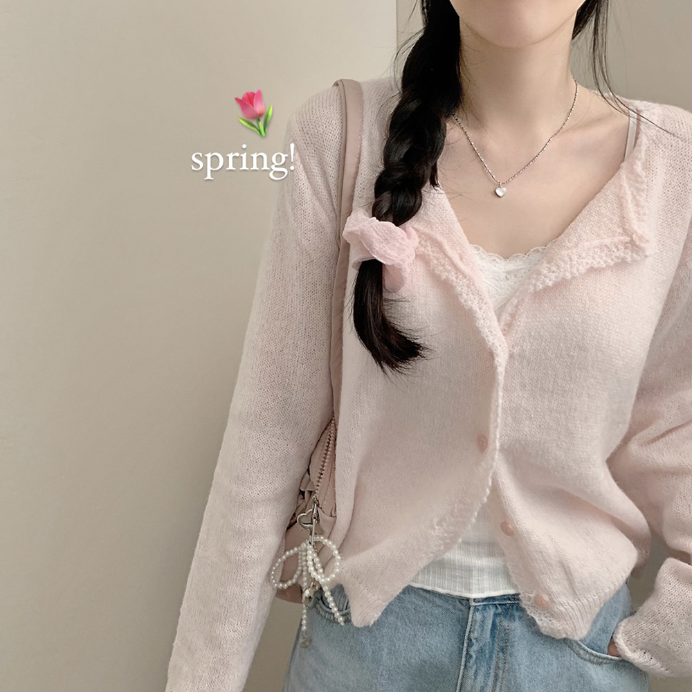 長袖ニットカーディガン