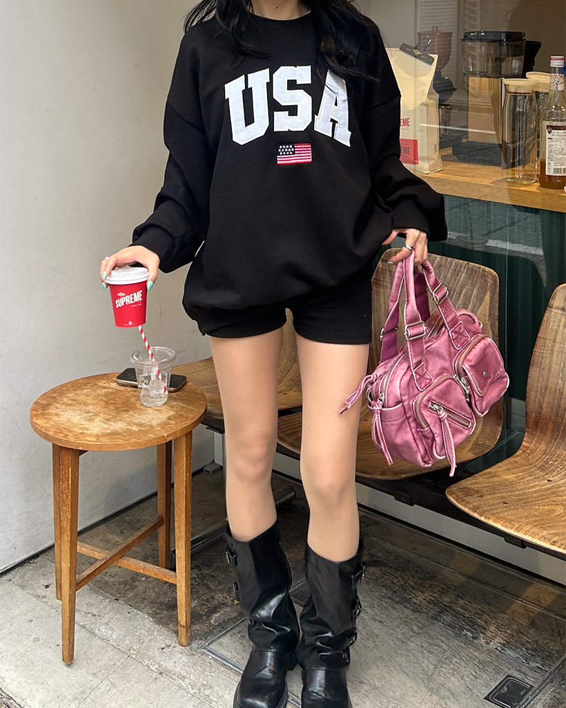 USAパッチオーバースウェットシャツ