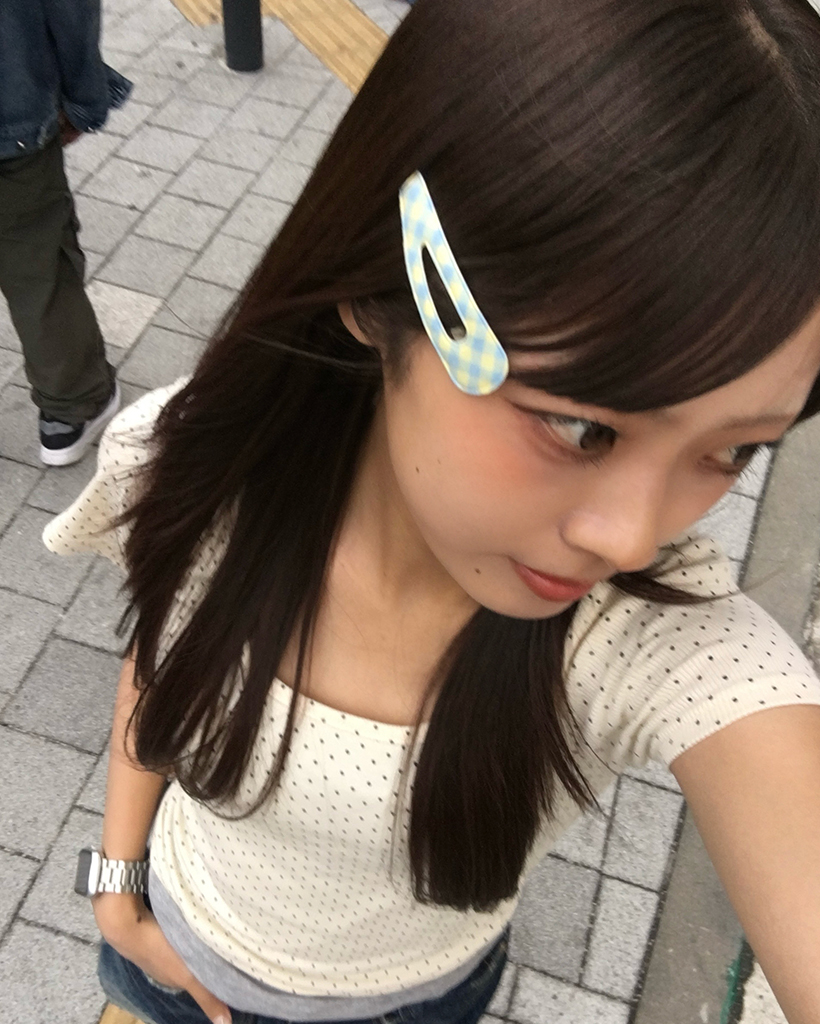 ギンガムチェックパッチンヘアピン(2pcs)